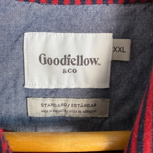 Goodfellow & Co. Men's Standard Black and Red Medium Knit Polo Golf‎ Shirt XXL - Picture 2 of 13